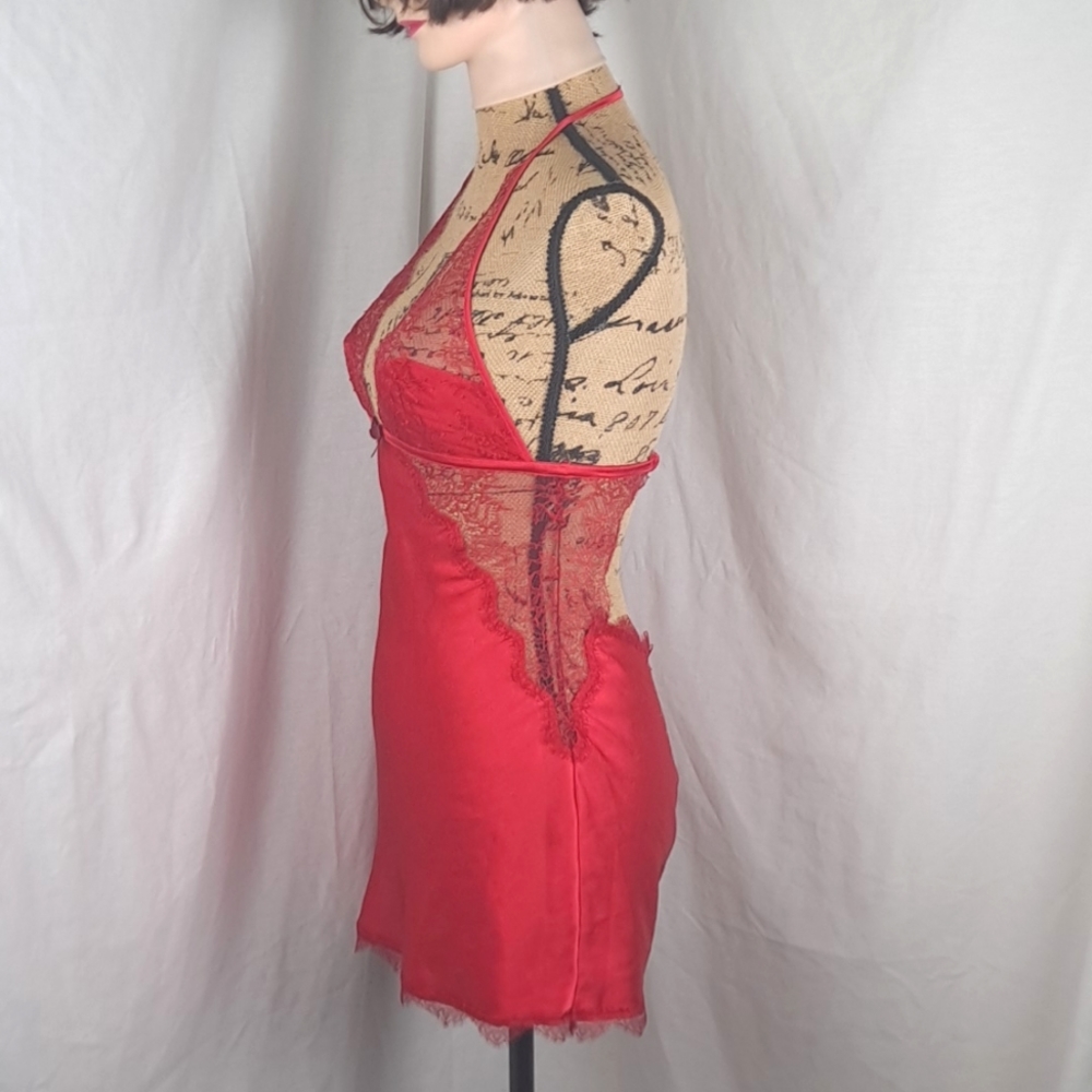 Victoria's Secret babydoll intimates lingerie satin with sheer lace night gown - Picture 2 of 6